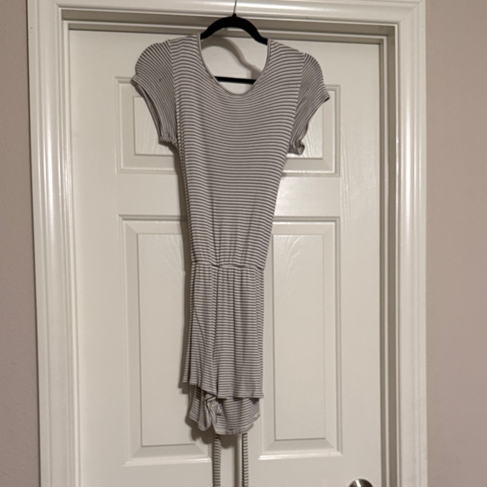 Striped Black and White Short Sleeve Romper